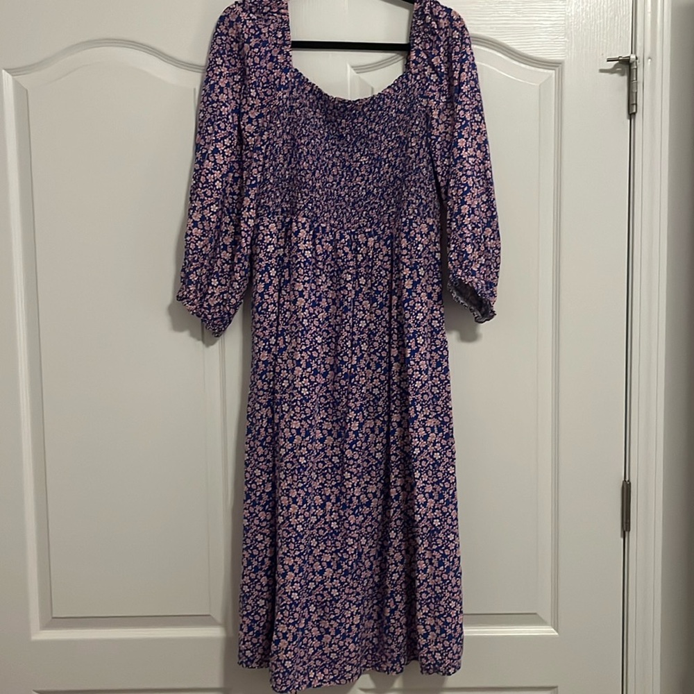 J.Crew Factory Smocked Midi Dress